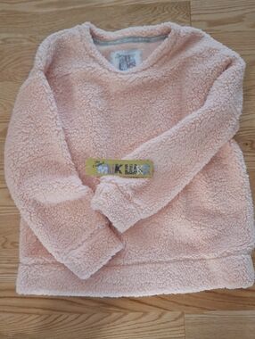 Muk Luks Plush Crew Neck Sweater in Blush Pink